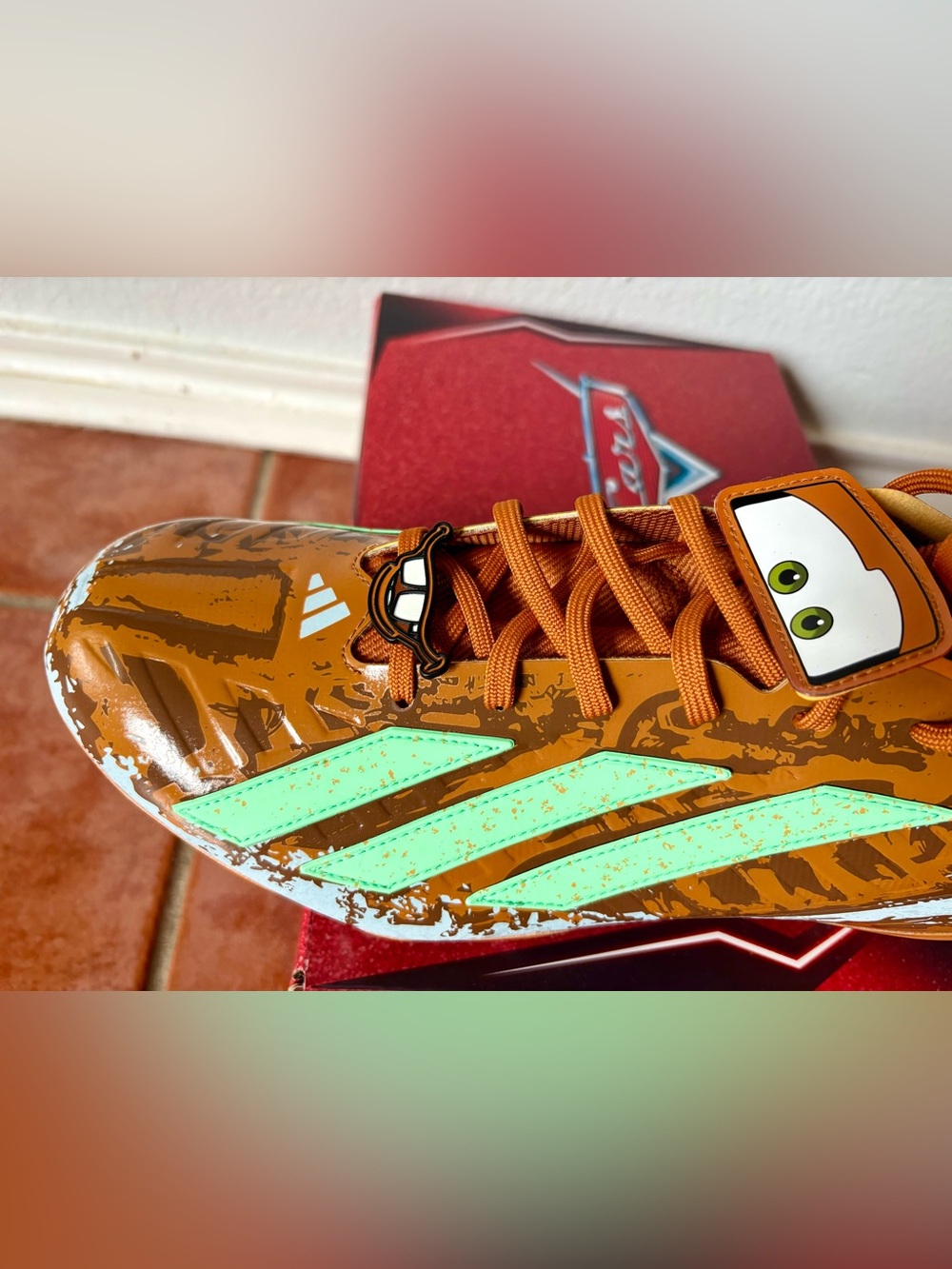 Size 13 - Adidas Pixar Cars Mater Adizero Impact II Mid Football Cleats KJ2865 - Picture 8 of 14